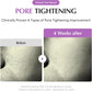 Before and after clinical images of pore tightening results after 4 weeks of using Purple PDRN Serum