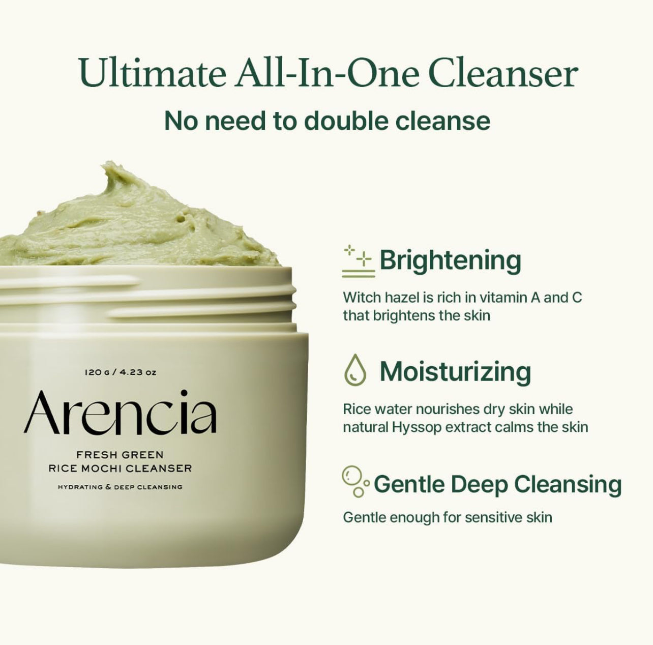 ARENCIA Korean Rice Mochi Face Cleanser ISLA  Skincare ISLA