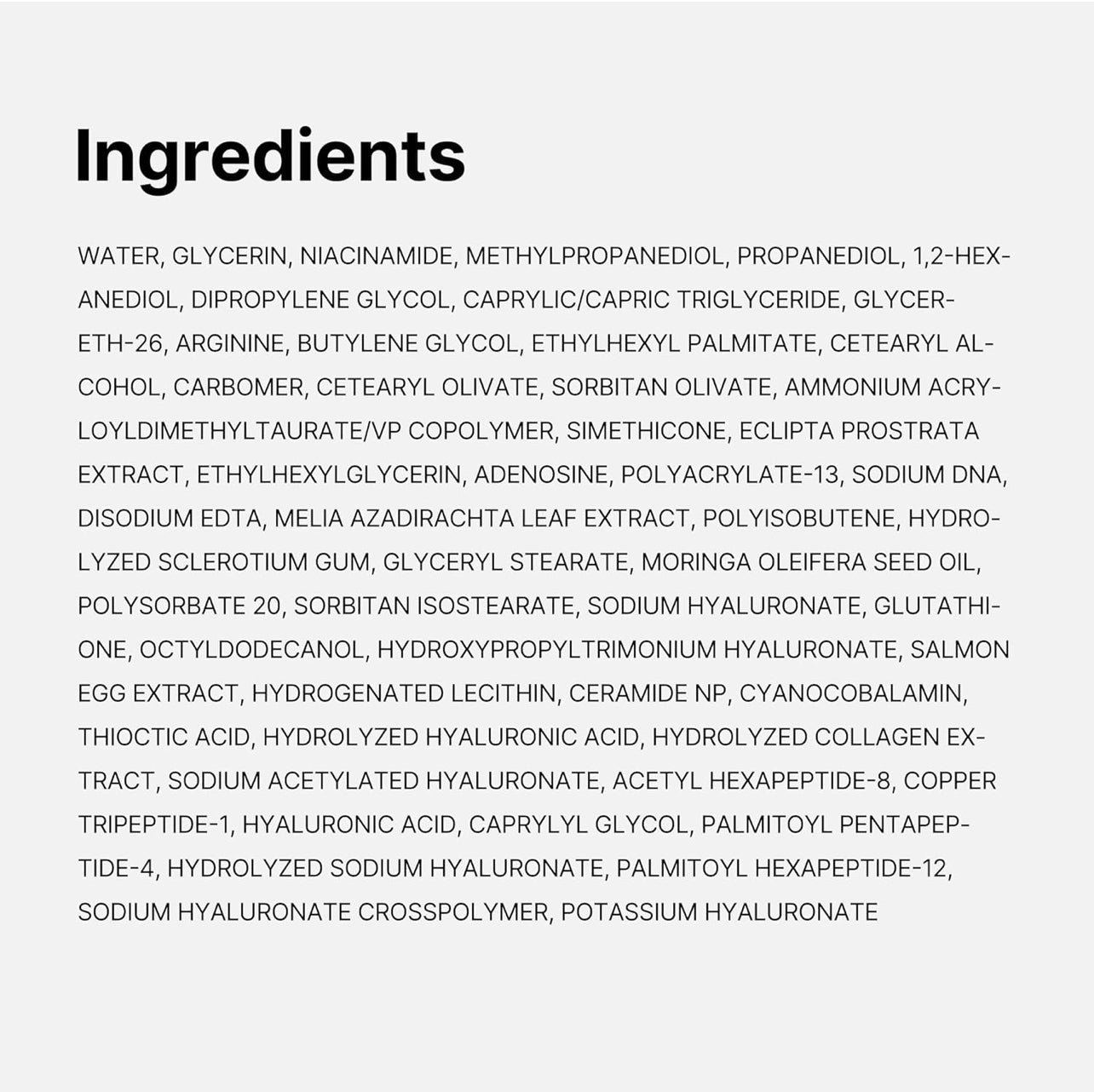 Full list of ingredients in Medicube PDRN Pink Collagen Capsule Cream including Niacinamide, Sodium DNA, and Hyaluronic Acid
