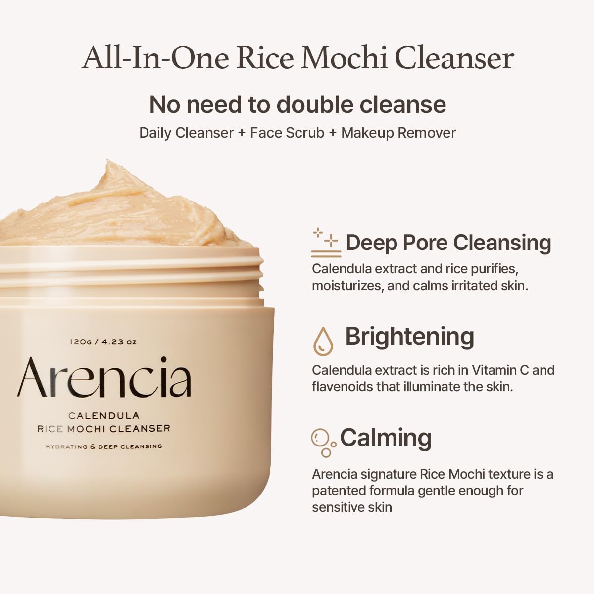 ARENCIA Calendula Rice Mochi Fresh Cleanser ARENCIA Skincare ARENCIA
