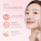 Infographic showing key ingredients in Medicube cream: Salmon DNA PDRN, Collagen, Hyaluronic Acid, and Niacinamide
