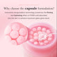 Detailed view of capsule formulation in Medicube cream showing encapsulated collagen beads and hydrating gel