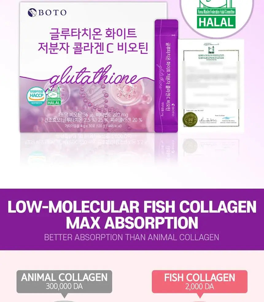 BOTO - Glutathione White Small Molecule Collagen C Biotin - ISLA 